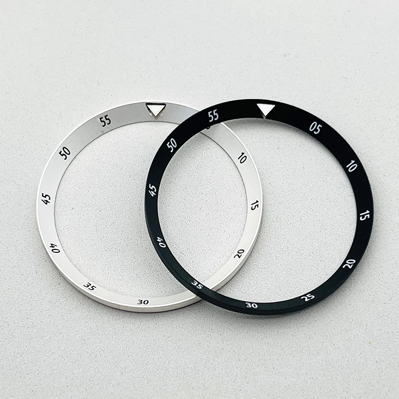 Nero Bianco 31.4Mm Anelli Del Capitolo Dell'Orologio Fit Seiko 6105 6309 Turtle Captain Willard Samurai King Case Movimento Parti Di Riparazione Dell'