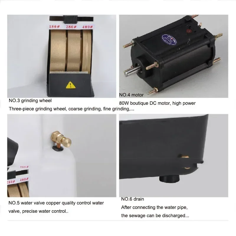Hand Grinder Three-wheeled Edger Lens Edger Machine with Light Glasses Processing Equipment