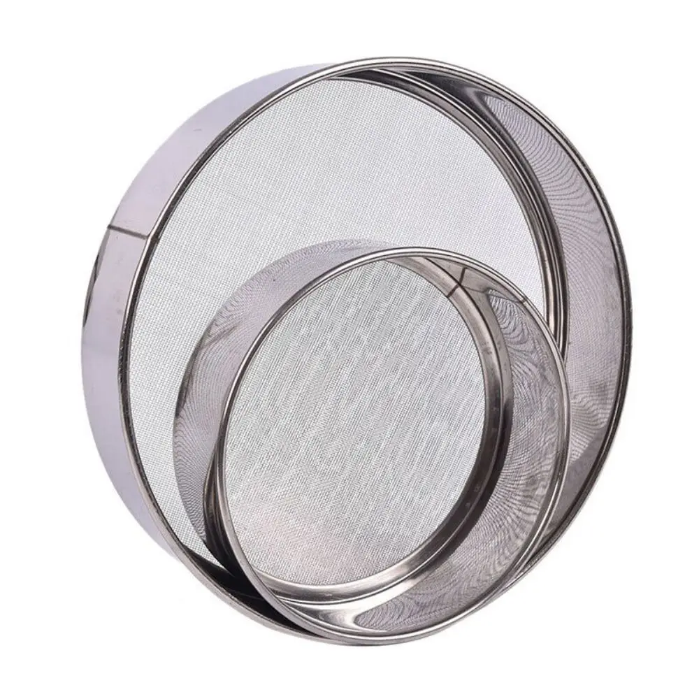 12/18cm Kitchen Mesh Flour Sifter Durable Stainless Steel Ultra-fine Sugar Filter Mesh Baking Tool Round Strainer Sifters flour sifter,baking tools,mesh strainer,fine mesh strainer,powder sieve
