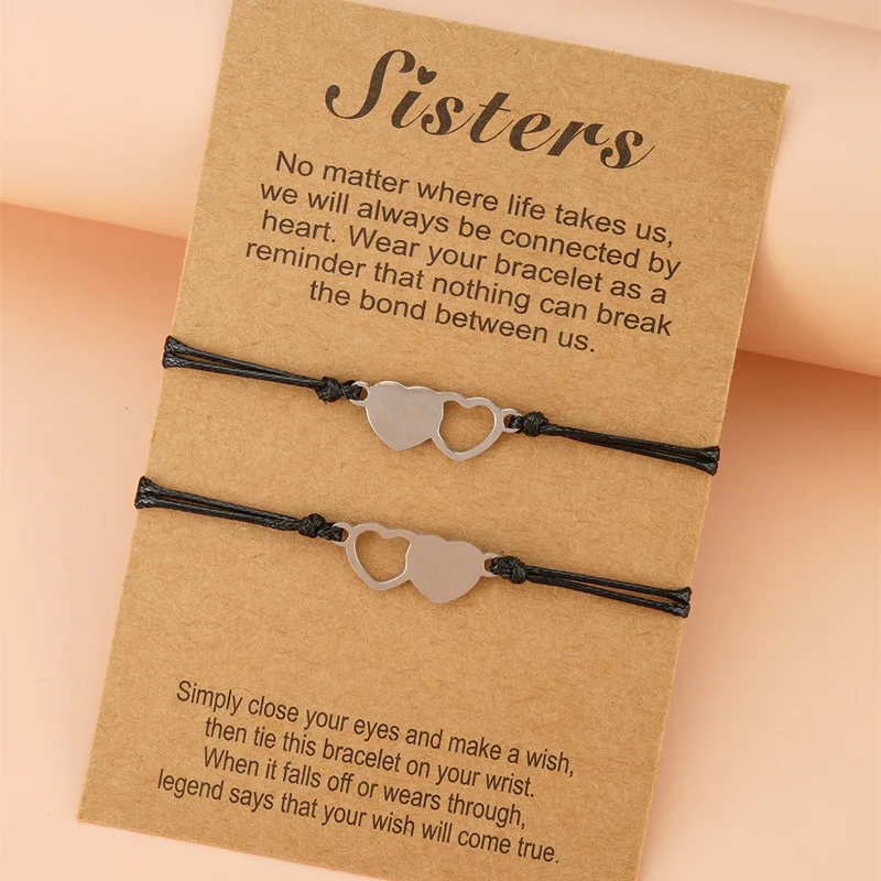 Mother Daughter Bracelets Set 2pcs Mommy and Me Matching Stainless Steel Love Heart Butterfly Jewelry Gift Mother's Day Bracelet bracelet jewelry