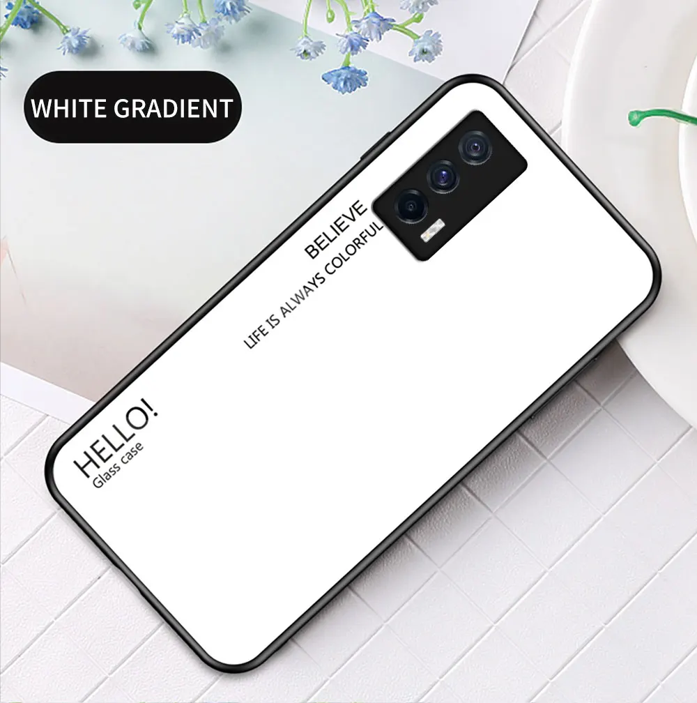 IQOO 9 Pro Case DECLAREYAO Capa de vidro rígido para VIVO IQOO 8 7 5 Pro Neo 6 3 Capa Moldura de silicone Ultra Slim Vidro temperado_voghion.com