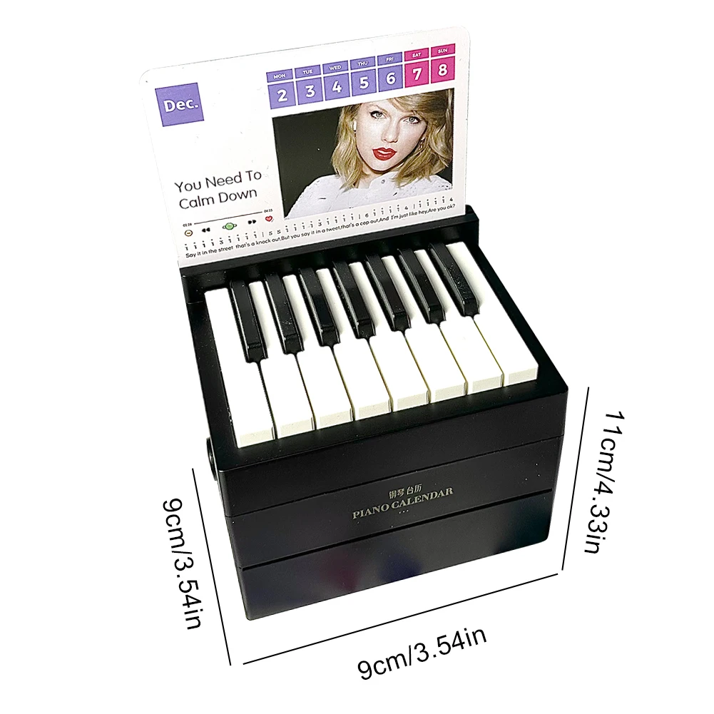 Taylor Piano Calendar 15 Keys Piano Calendar Playable Desktop Peripheral Ornaments with 27 Music Cards 52 Songs