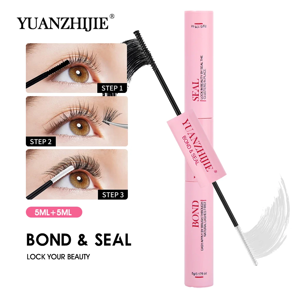 

YUANZHIJIE New False Eyelashes Double Heads 2 In 1 Bond and Seal Lash Glue Long Retention Waterproof Glue for Lash Clusters 10ml