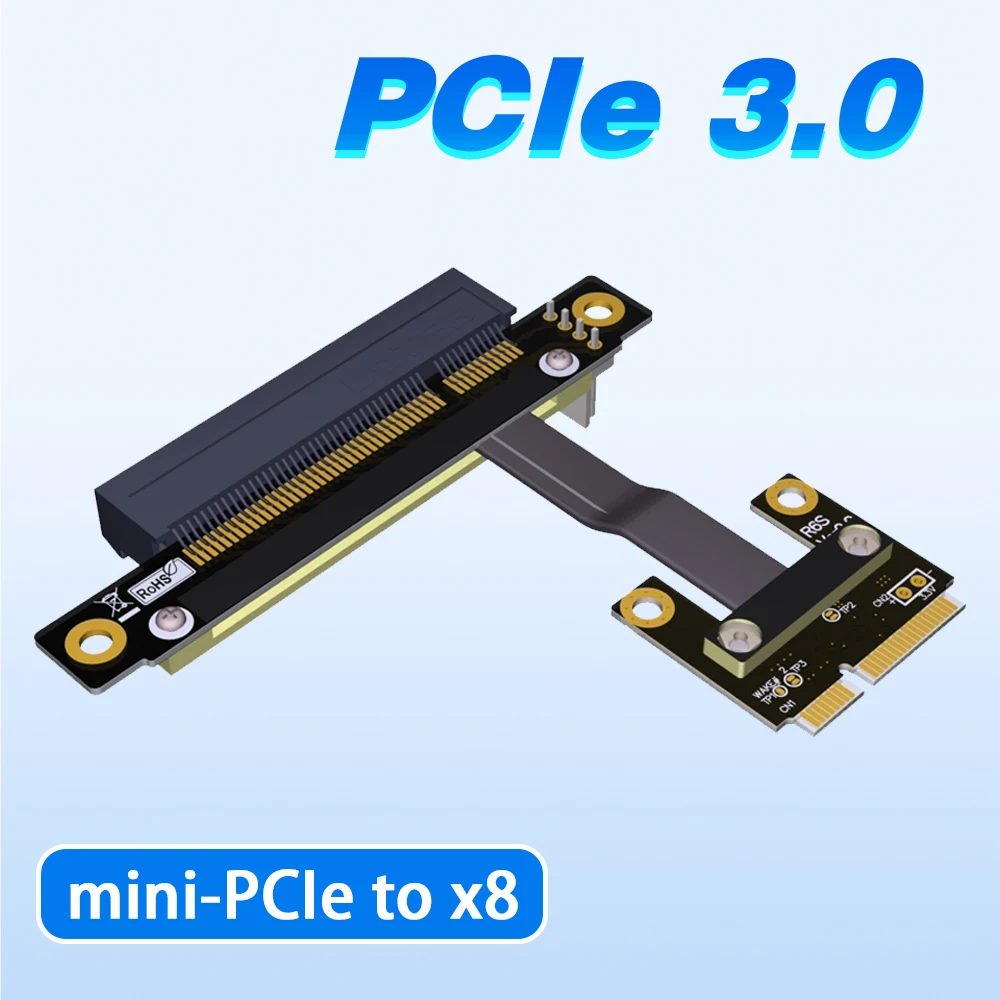 

Кабель-удлинитель интерфейса Mini -pcie для pcie x8, Встроенный адаптер mpcie 8x, Удлинительный кабель Gen3.0, ленточный кабель