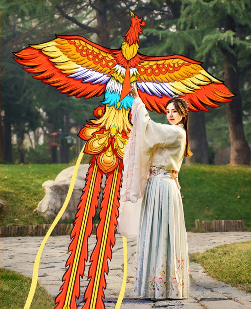 Free Shipping Phoenix kites flying butterfly kites surf outdoor toys for children kites string line folding kite parachute koi 2