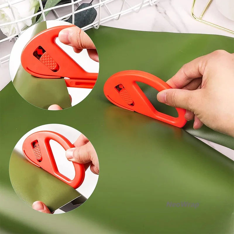 Wrapping Paper Cutter 3Pcs Gift Wrap Film Cutter Safety Paper Cutting Tool for Window Tint Car Wrap Craft Making