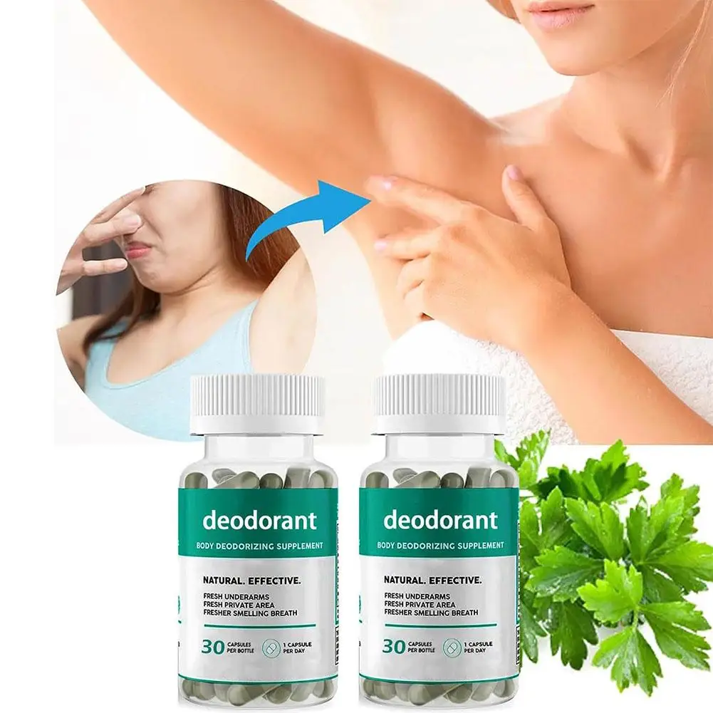Deodorant Body Deodorizing Supplement Fresh Underarms Private Area Breath 30 Capsules Per Bottle
