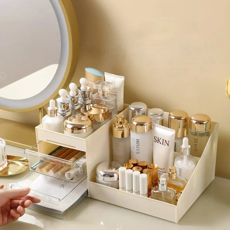Transparent Desktop Makeup Storage Box Drawer Organizer Multi Layer Cosmetic Holder for Beauty Supplies Skincare Items 5