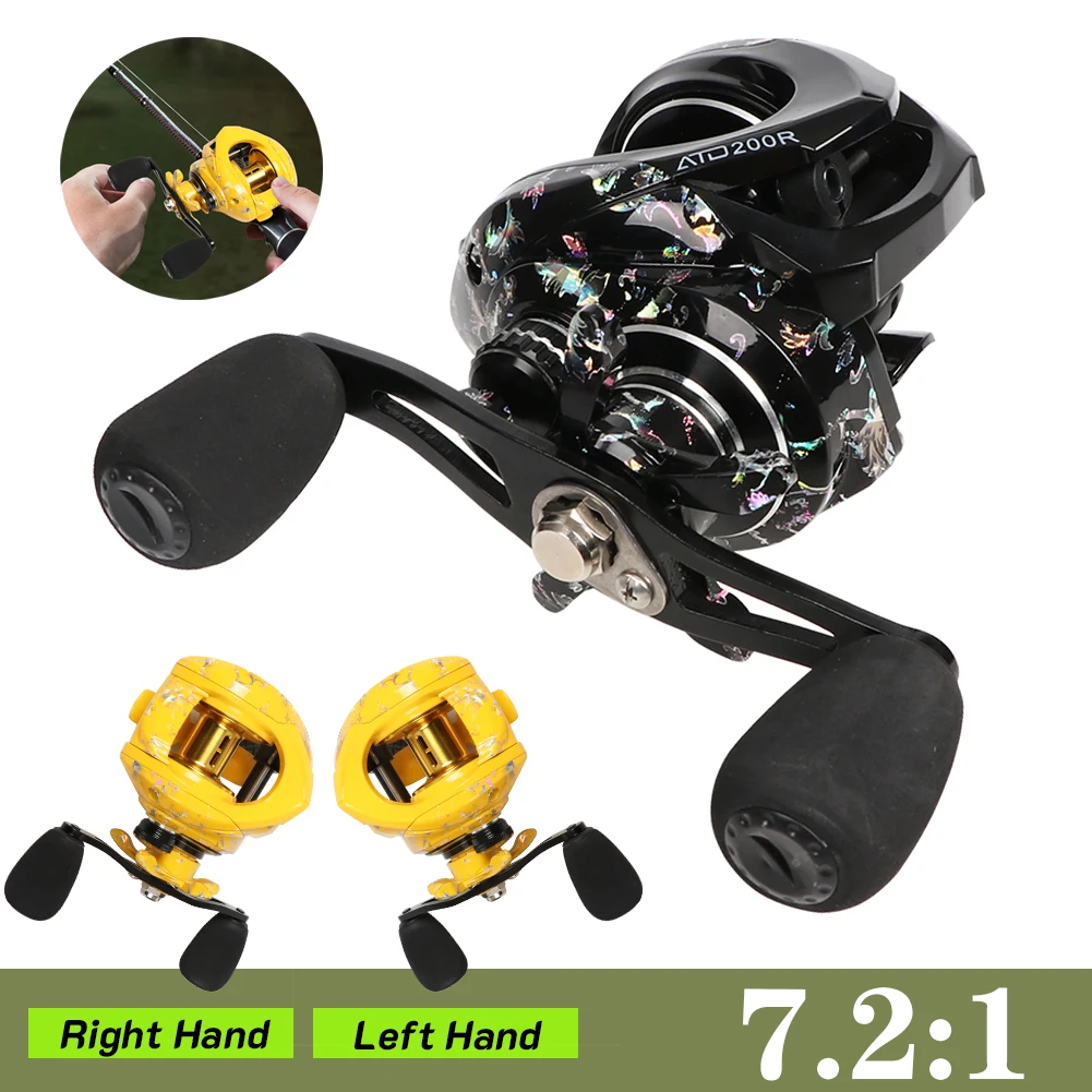

Lightweight Baitcasting Reel 10KG Drag 7.2:1 Gear Ratio 3BB+1RB Bearing Fishing Reel Carp Bass Freshwater Saltwater Fishing Tool