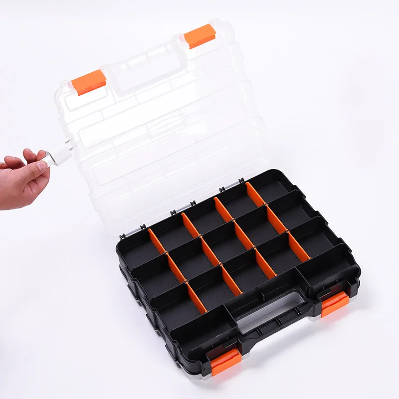 Flip cover detail of plastic toolbox