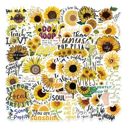 50Pcs Inspirational Personality Sunflower Graffiti Stickers For Laptop Luggage Skateboard Water Cup Waterproof Stickers Decals