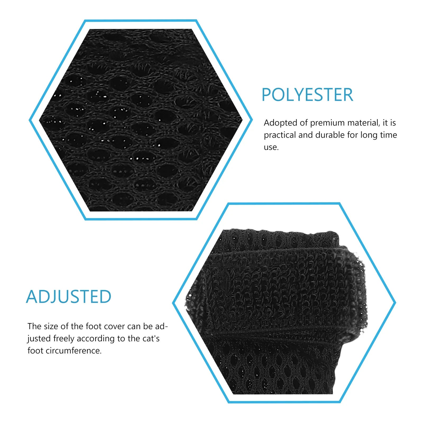 4 Pcs Black Polyester Adjustable Cat Shoes Durable Protector Comfortable Cat Socks Claw Covers Pet Products
