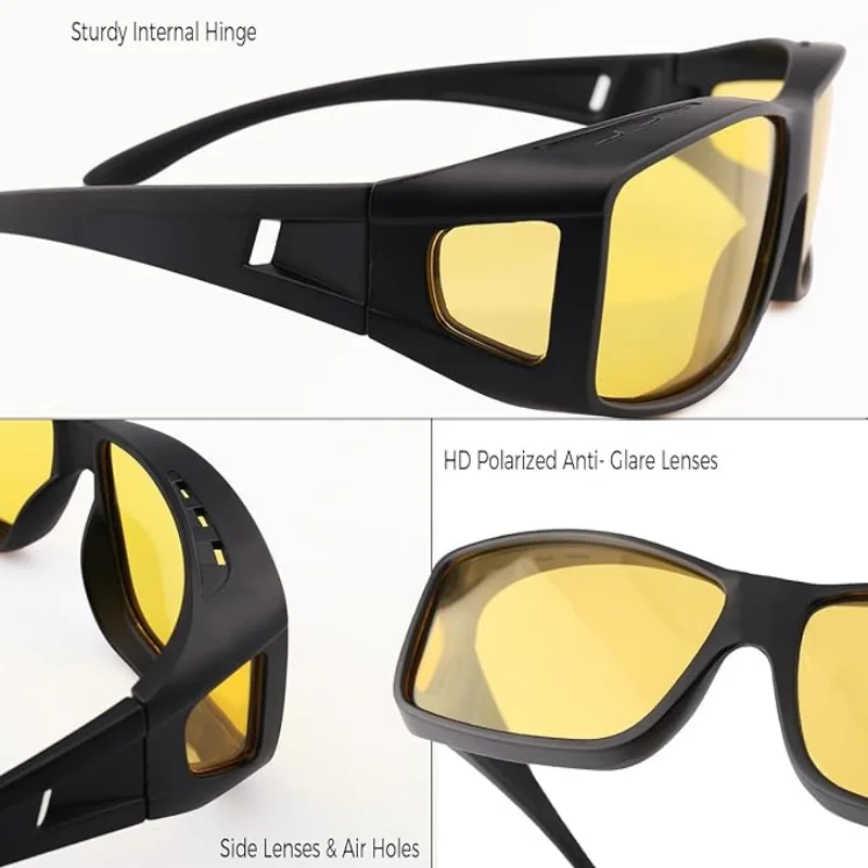 Enhanced Night Vision Polarized Glasses - Anti-Glare, Windproof, Outdoor Cycling Eyewear
