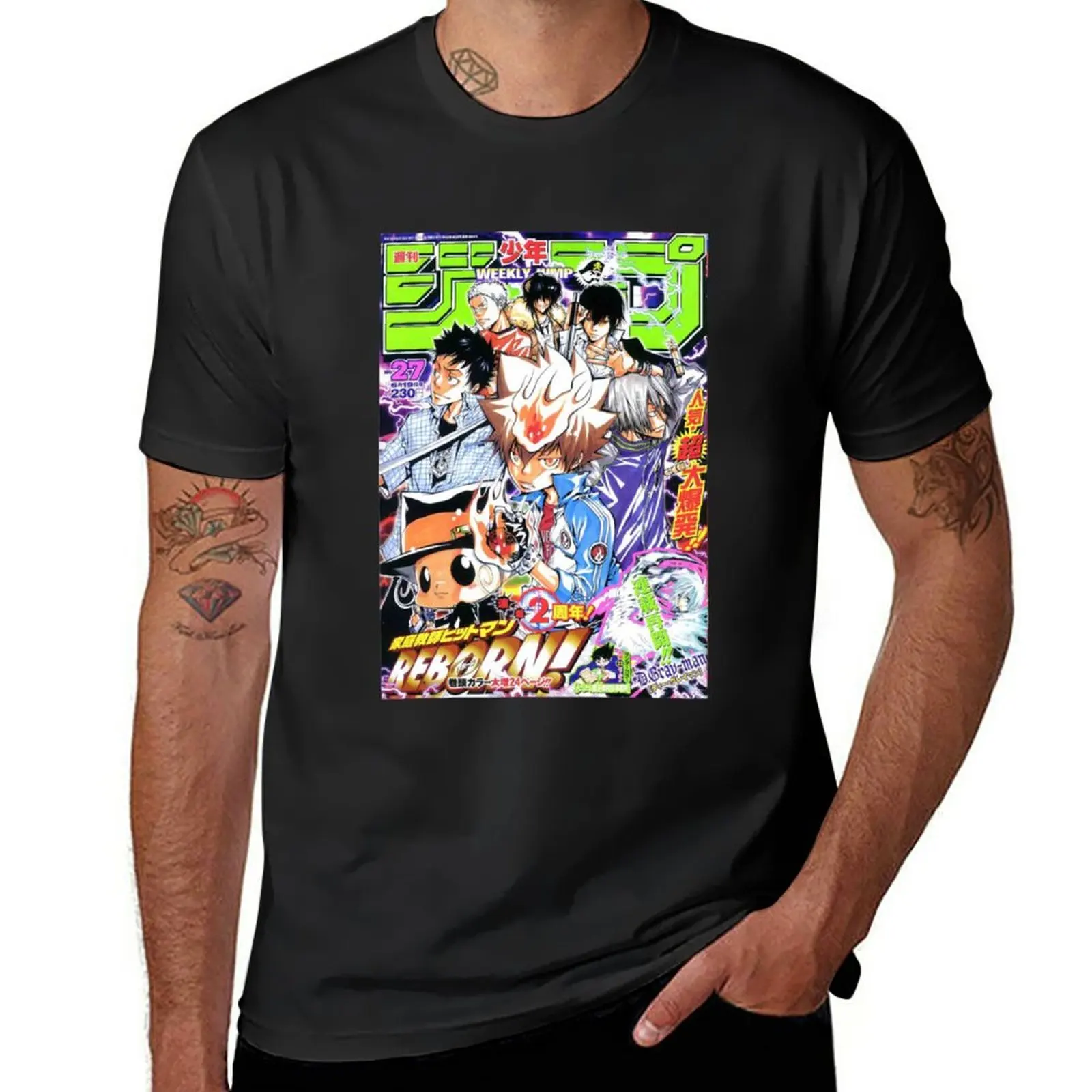 New Shonen Jump Katekyo Hitman Reborn T-Shirt Magliette Divertenti Magliette Vuote T-Shirt Corta T-Shirt Da Uomo