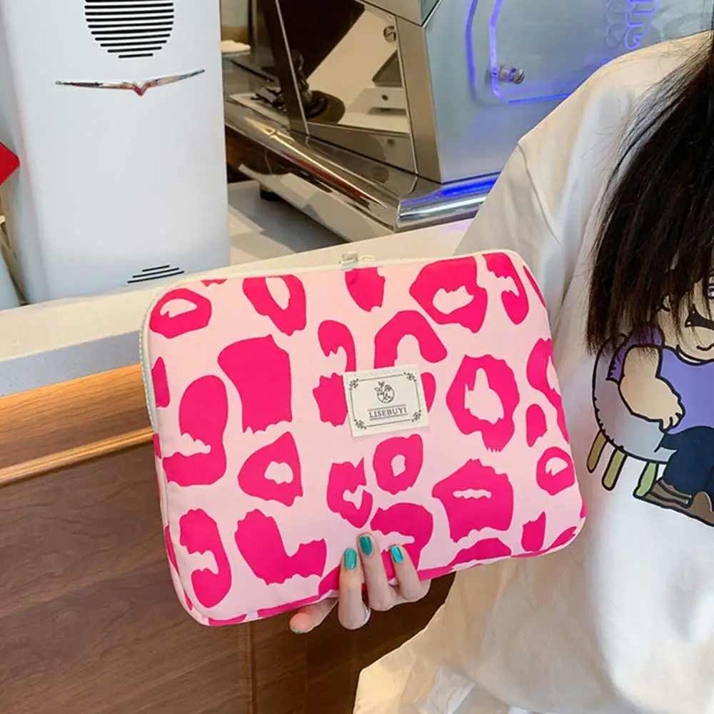 Pink Print Bear Shockproof Laptop Sleeve and Portable Pouch