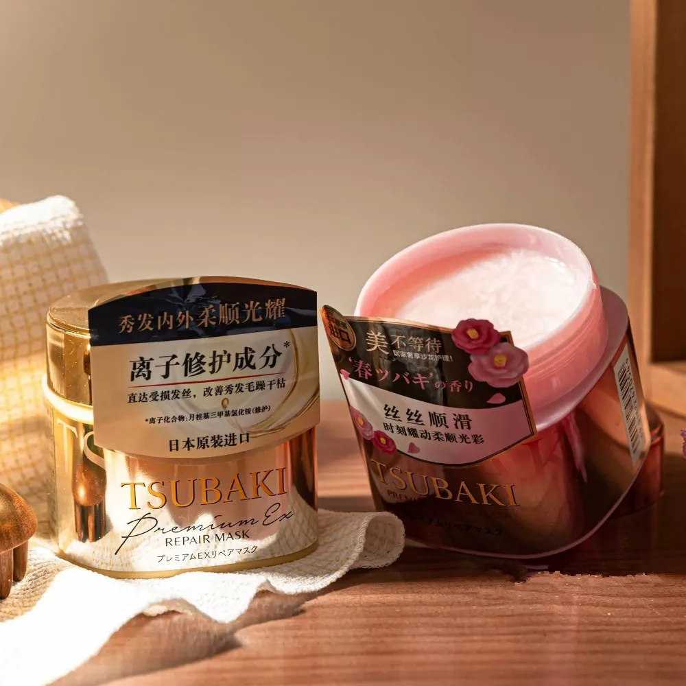 Maschera per Capelli Riparatrice Premium TSUBAKI Giapponese, Balsamo Nutriente Profondo per Capelli Secchi e Danneggiati, Trattamento Anti-Crespo e Lisciante - immagine 2