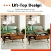 Wood Lift Top Coffee Table with Adjustable Storage Shelf and Hidden Compartment, Lift Tabletop Dining Table for Living Room 4