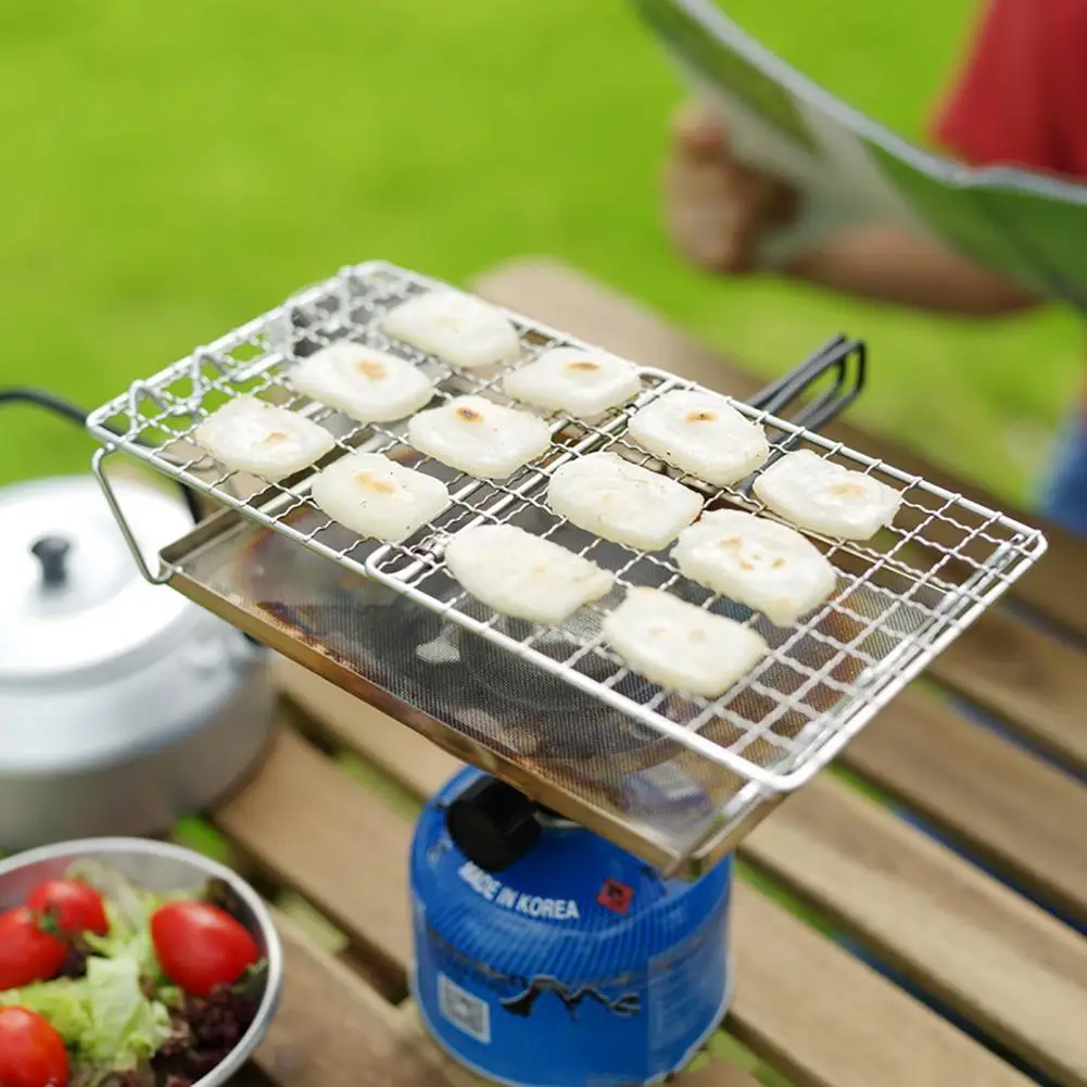

Outdoor Stainless Steel Toast Rack Grill Net Foldable Toast Bread Tray Rack Food Grade Camping BBQ Supplies