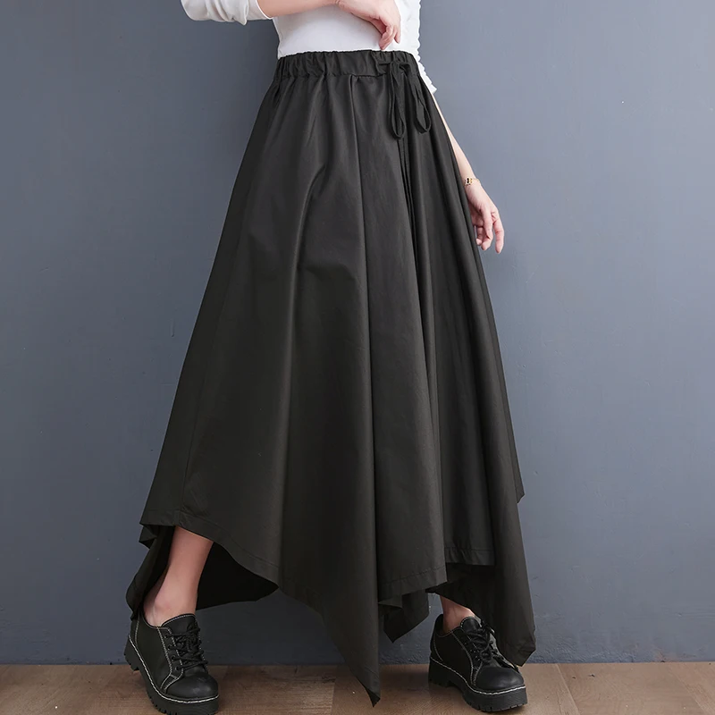 

Japanese Style High Waist Black Wide Leg Pants Irregular Individuality Street Fashion Women Casual Summer Culottes Pants