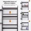 Over The Toilet Storage with Basket and Drawer, Bamboo Bathroom Organizer with Adjustable Shelf & Waterproof Feet Pad 6