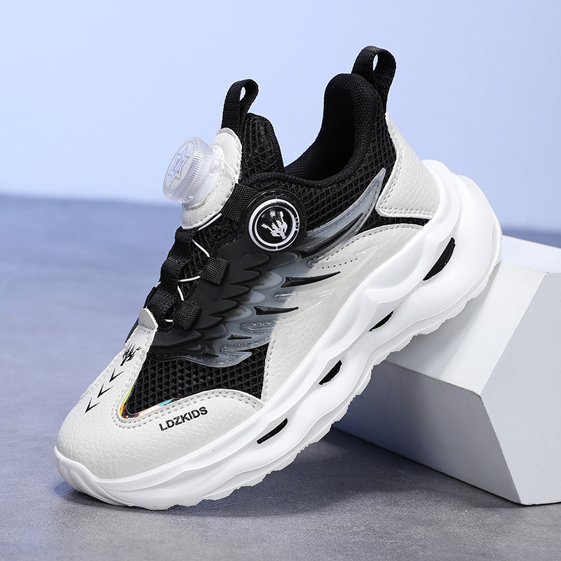 Boys Girls Lace-up Sneakers Children Breathable Mesh Casual Shoes Student Athletic Shoes Non-slip Running Shoes Basketball Shoes