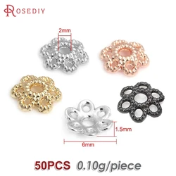 Elegant Trio - Tone Brass Bead Caps for DIY Jewelry Creations (6MM 50PCS)