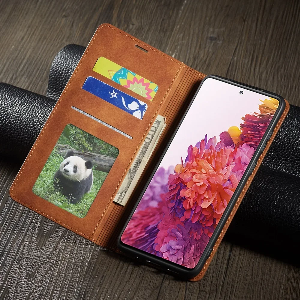Leather Case for Samsung A05s A25 A55 A53 A33 A23 A14 A52s A73 4G 5G Wallet Flip Cover S24 S23 S22 S21 S20 FE Ultra S10 S9 Plus