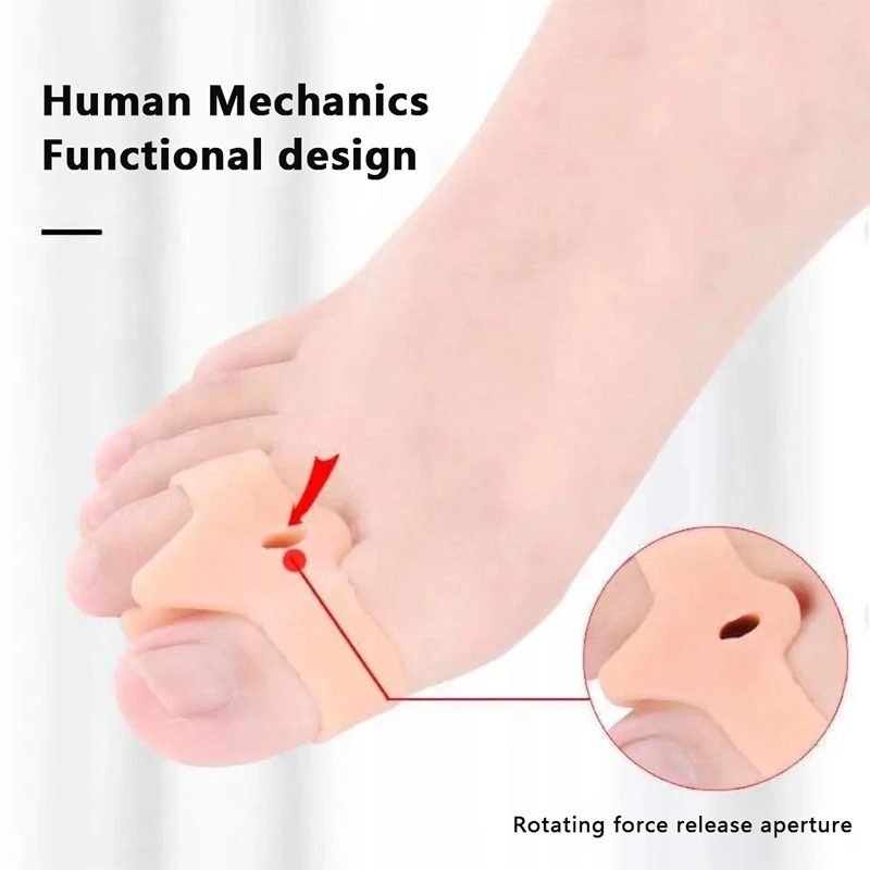 Toe Separator 2pcs = 1pair Silicone Toe Spreader Separator Bunion Hallux Valgus Corrector Thumb Finger Correction Straightener Foot Care Tool bunion corrector toe corrector foot pedicure tool