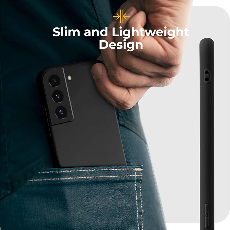 Premium Liquid Silicone Phone Case - Black TPU Protection Cover