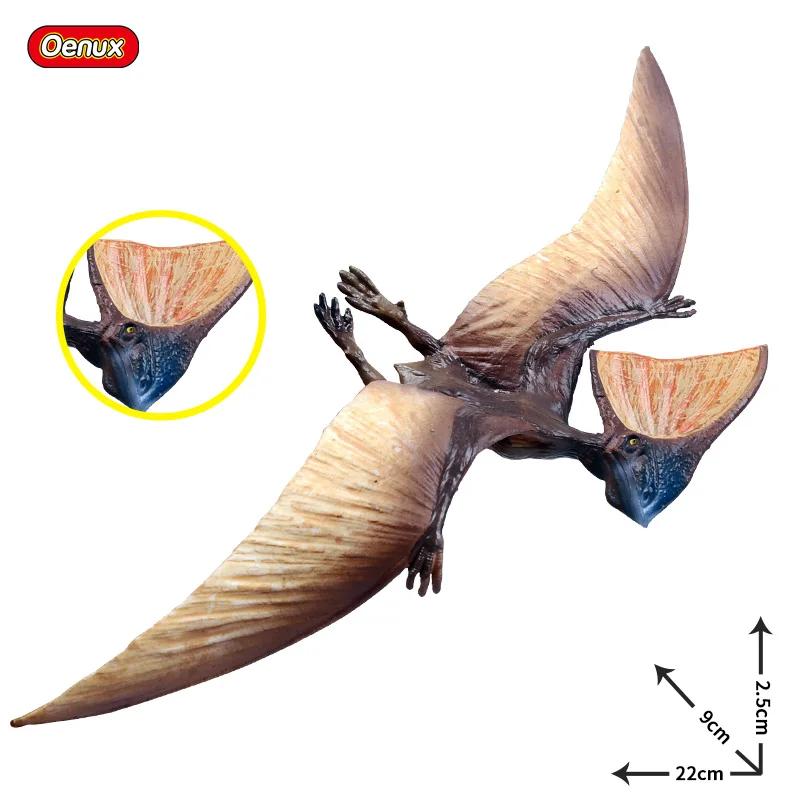 דמויות פעולה של Oenux Classic Jurassic Dinosaur Brinquedo Quetzalcoatlus Ljahjas Pterodactyl AnimalS Model PVC Collection Kid Toy