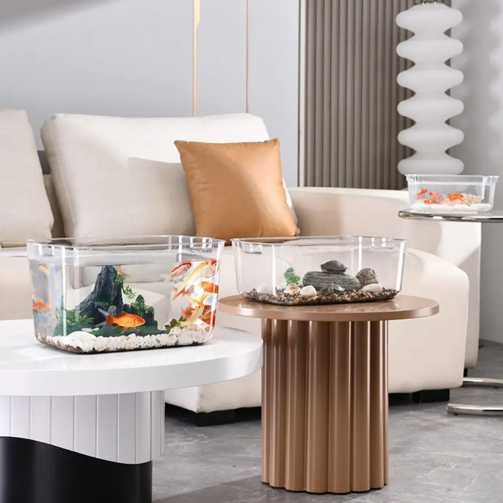Transparent Explosion-proof Plastic Fish Tank Water Plant Tank PET Tabletop Fish Small Ecological Water