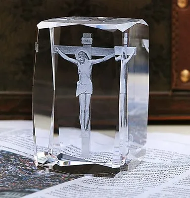 

BEST Christmas birthday present -limited edition TOP Decor art Christ Jesus the cross 3D Crystal Image Decoration