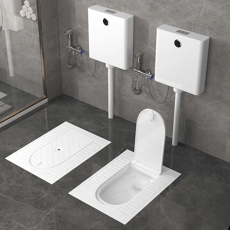 #~Y Household Toilet Water Tank Set Bathroom Small Apartment Shower Room Potty Chair With Cover Toilet 3