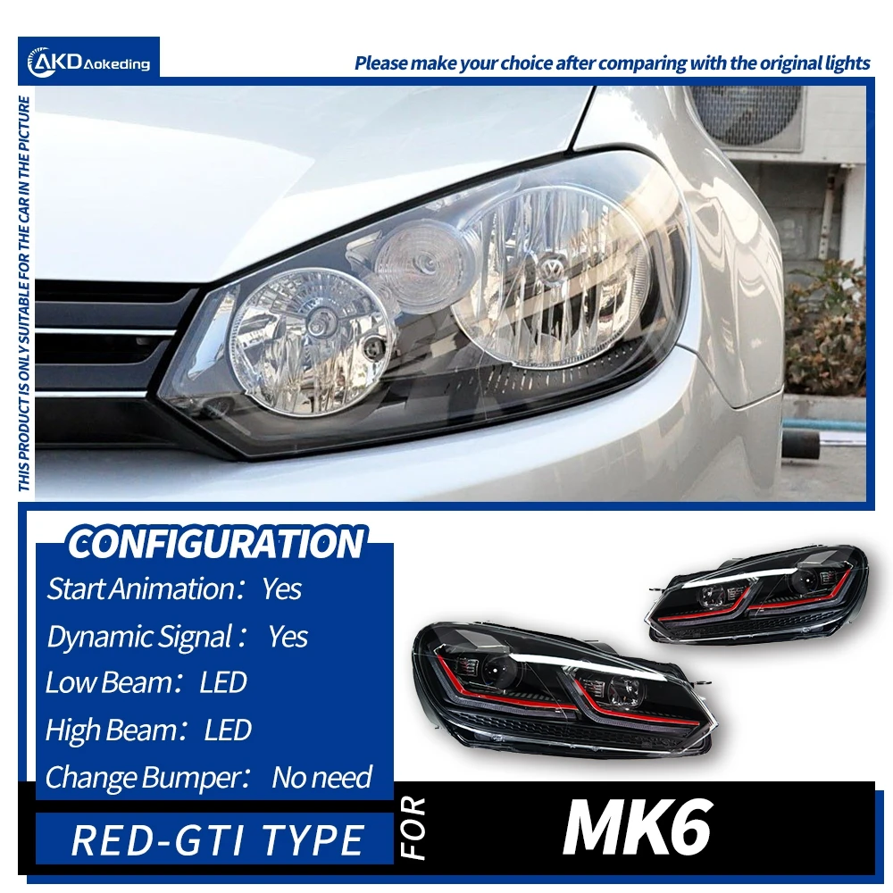 ヘッドライト Vw ゴルフ 6 MK6 2009-2013 車 автомобильные