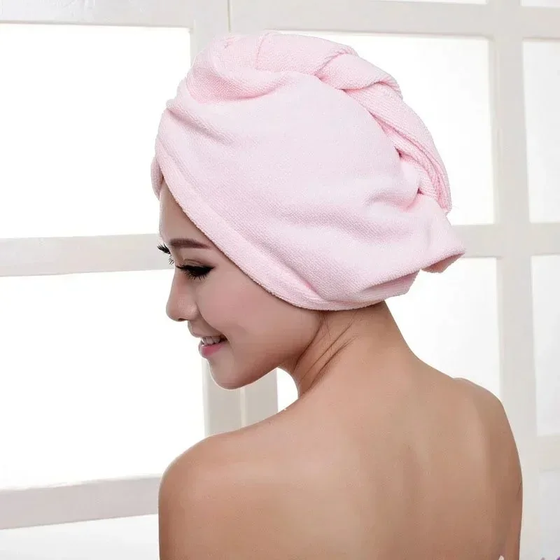 1PC Women Ultra Absorbent Quick Dry Towel Head Wrap Wringing Hair Turban Womens Super Soft Hair Drying Cap Bath Accessories
