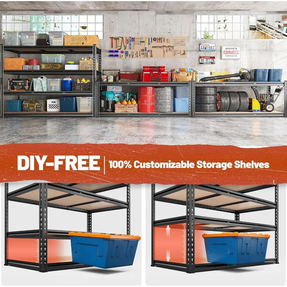 Garage Shelving Heavy Duty Storage Shelves Heavy Duty Shelving 2550LBS Adjustable Metal Shelves for Garage  tool organizer 5