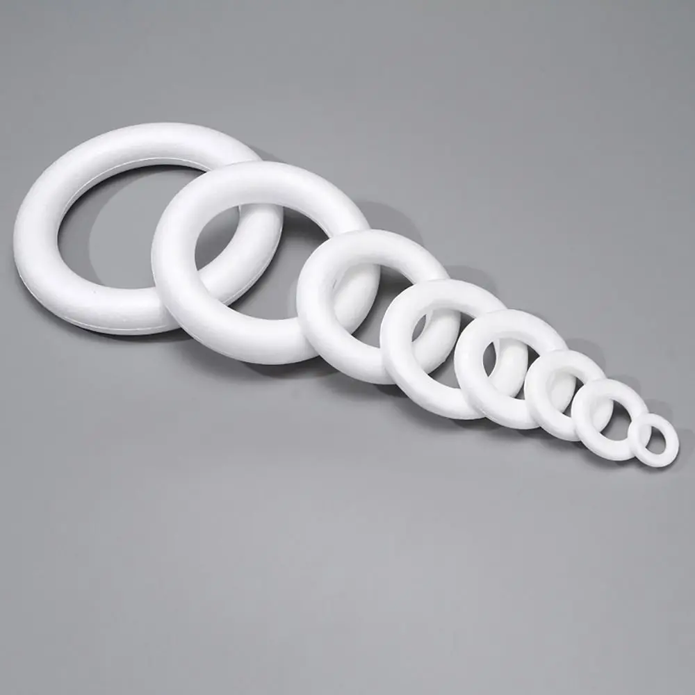 1Pcs Weiß Schaum Ring Polystyrol Runde Hochzeit Party Runde Für Weihnachten Handwerk 5/7/8/10/12/15/17/20cm DIY Handgemachten Kranz – Detail 10