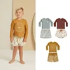 Baby Swimwear Set Summer Boys Long Sleeve Tops And Trunks 2pcs Beach Wear Sun Protection Swimsuit For Kids Toddler Bathing Suit