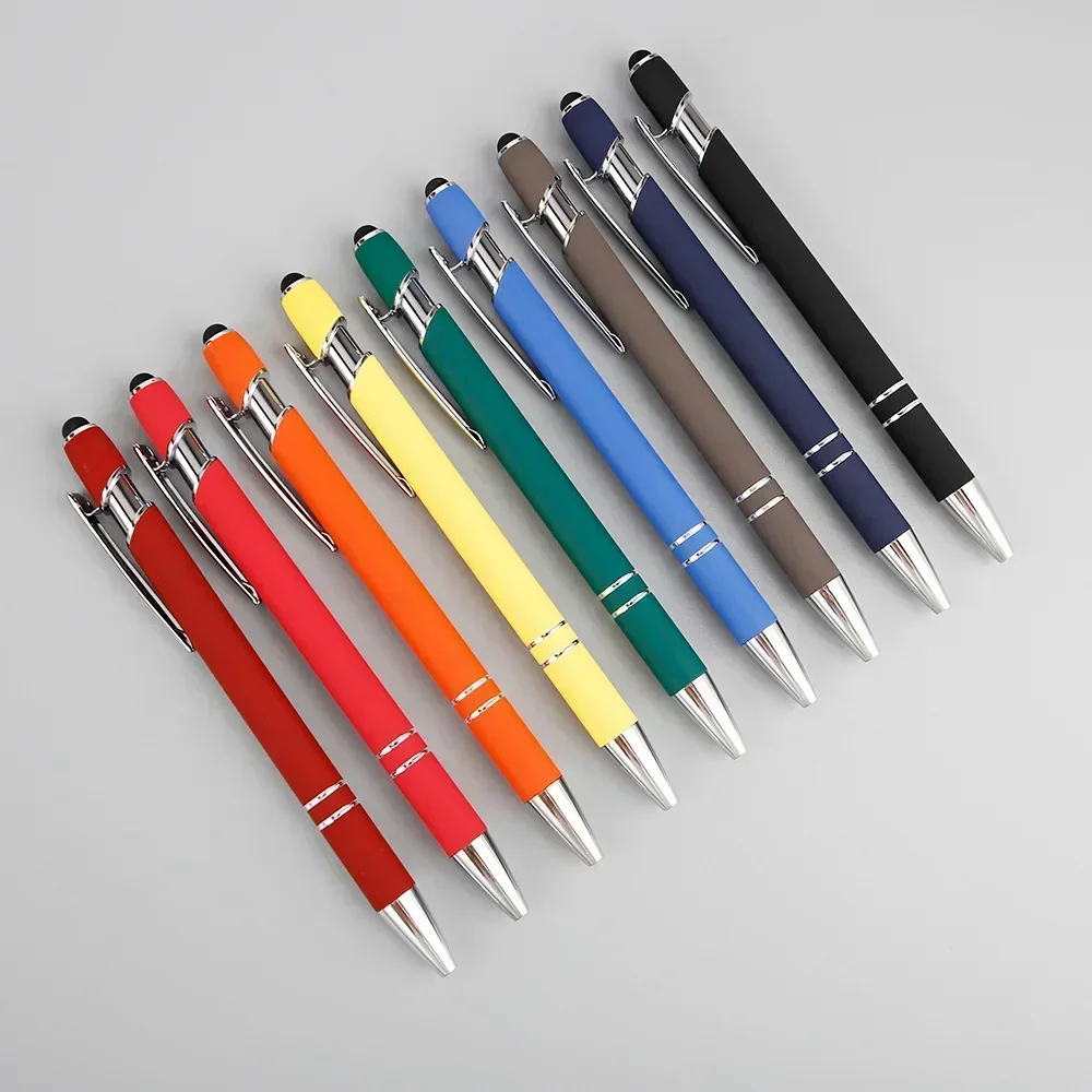 Metal Ballpoint Pen 20-200 Pens Touch Screen Pen Office School Advertising Text Laser Engraving metal ballpoint pens