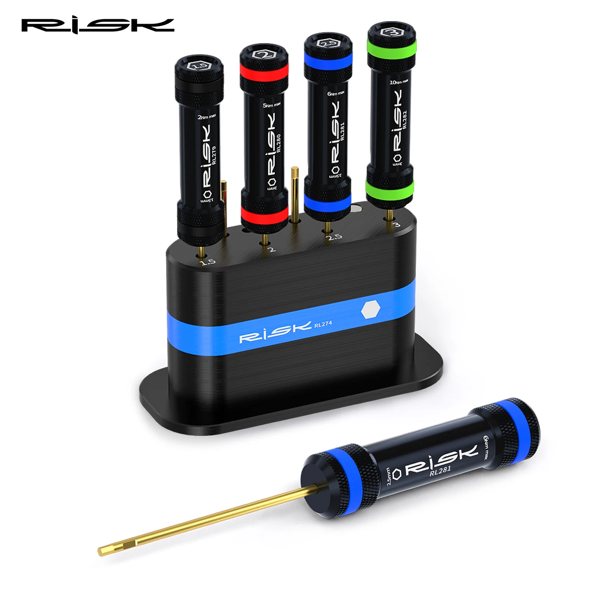 RISK 자전거 육각 드라이버 비트 보관대 육각 드라이버 1.5mm 2.0mm 2.5mm 3.0mm PC 장난감 자동차용