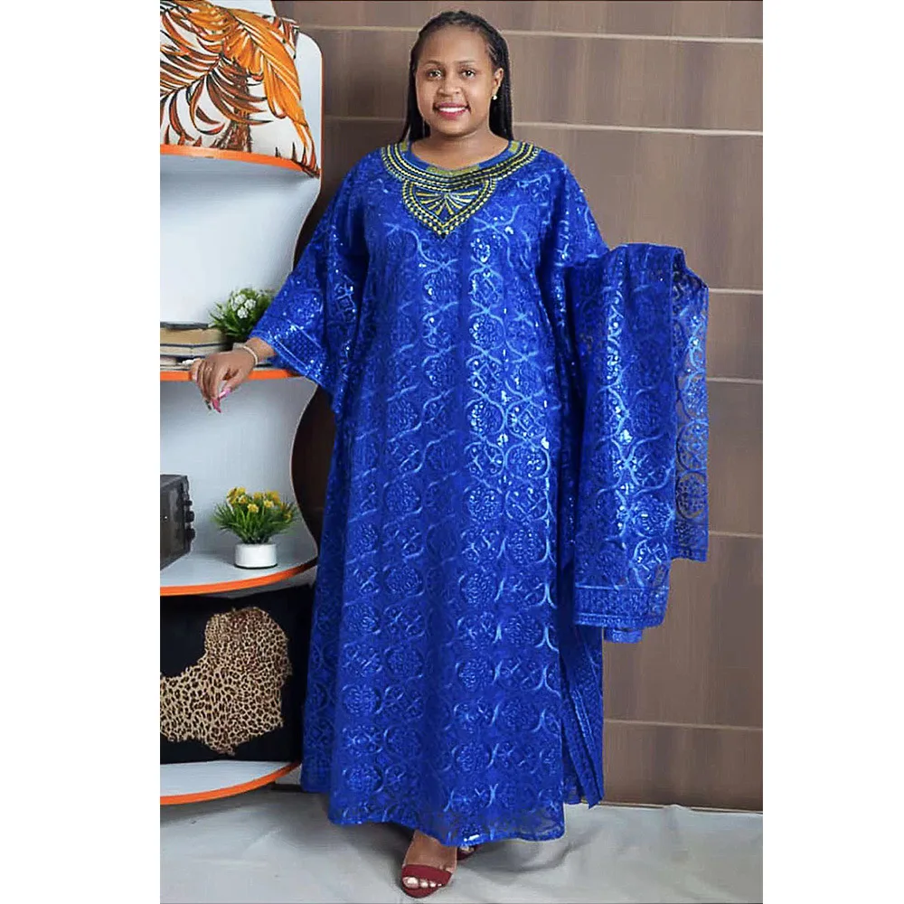 Vestito Lungo Donna Caftano Africano | Stampa Dashiki Taglia Unica Verde