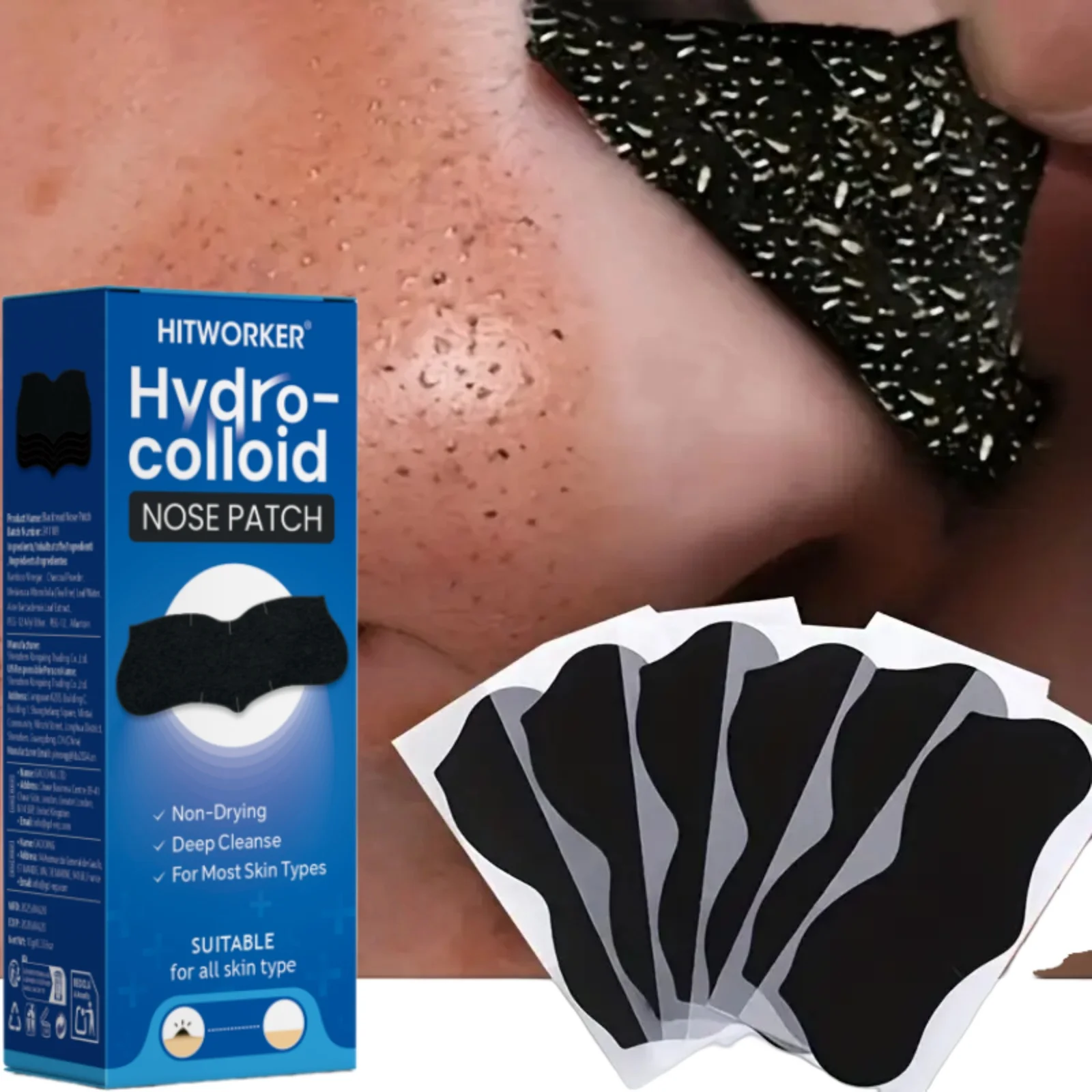 Alcohol-Free Nose Cleaning Patches – Medicated Blackhead Remover Strips, Clinical Pore Therapy, Oil Control, Dermatologist Skinc