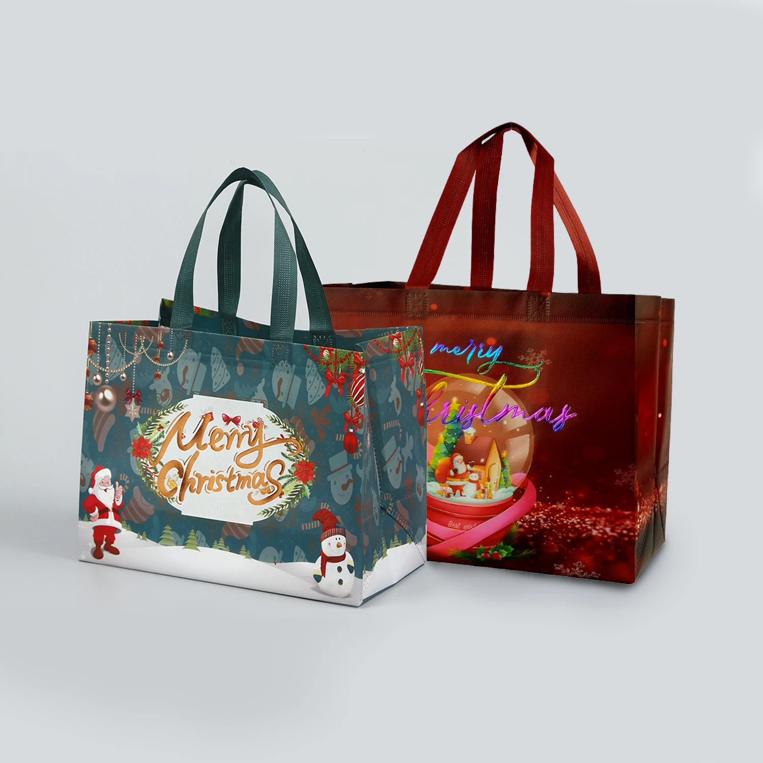 Marry Christmas Tote Bags Gift Package Fabric Handle Santa Claus Home Handmade Kids Party Favors New Year Supplies
