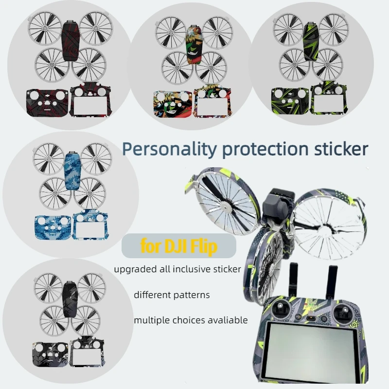 Sticker Drone Body Personalized Scratch Resistant Protective Film for DJI Flip Remote Control RC2 RCN3 Colorful Decals