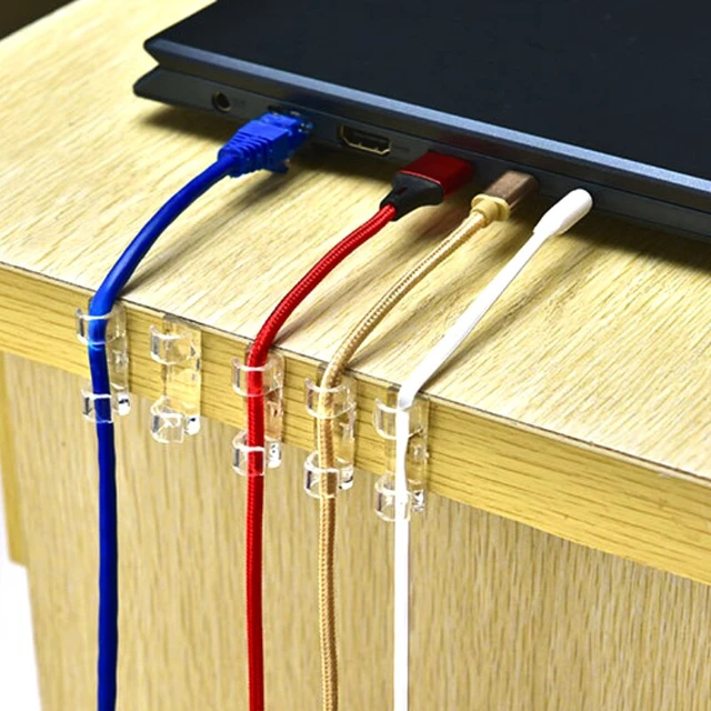 Organisateur de câble gestionnaire fil ABS de stations de travail de bureau  gestion des câbles pince pince d'enroulement de câble de données de  chargement USB - AliExpress
