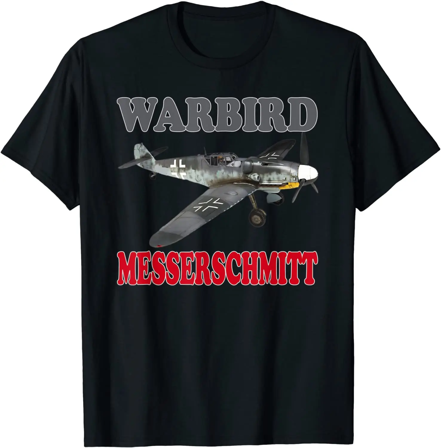 

WW2 Planes Fighter Messerschmitt BF 109 German WWII Warbird Summer Cotton O-neck Short Sleeve T-Shirt