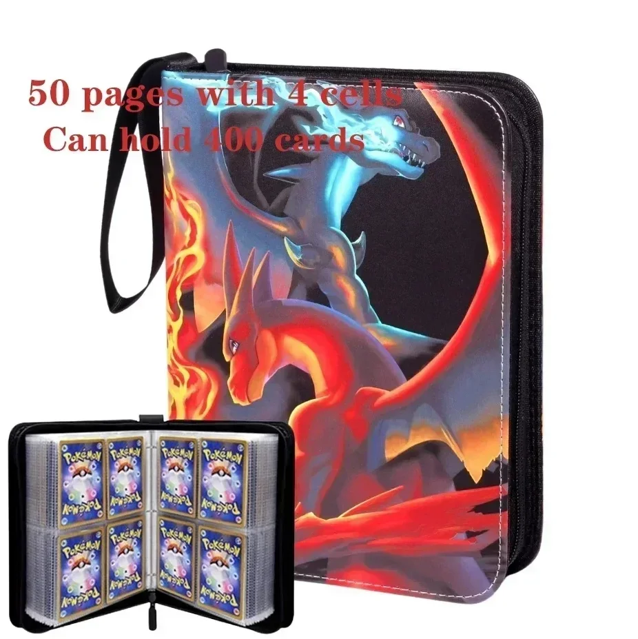 2026 Pokemone Card Album PU Zipper Photo Album Collection Book Anime Figure Hobby File Kids Toy Gifts