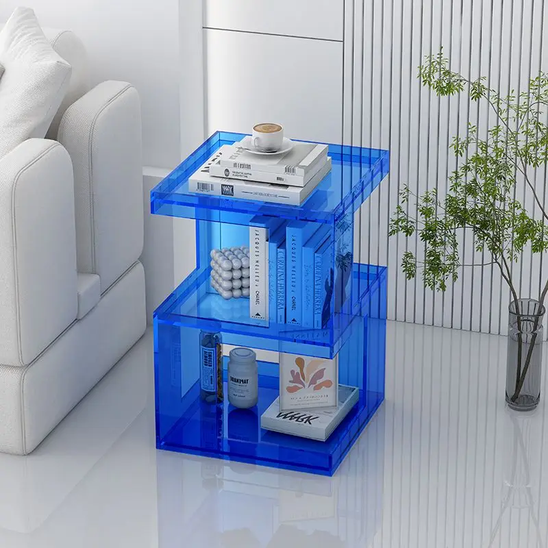 Acrylic Sofa Edge Table Modern Living Room Coffee Table Creative Transparent Bedroom Bedside Small Unit Furniture