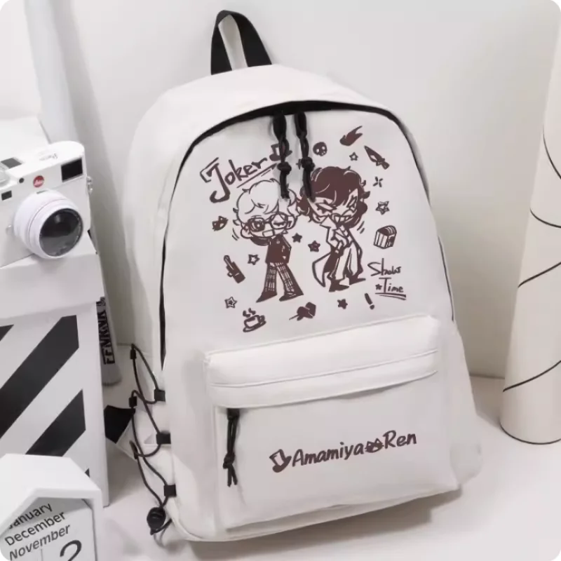 Anime Amamiya Ren Persona 5 Elastic Band Decoration Girls Bagpack Student Backpack Travel Bag Boy Teenager Schoolbag