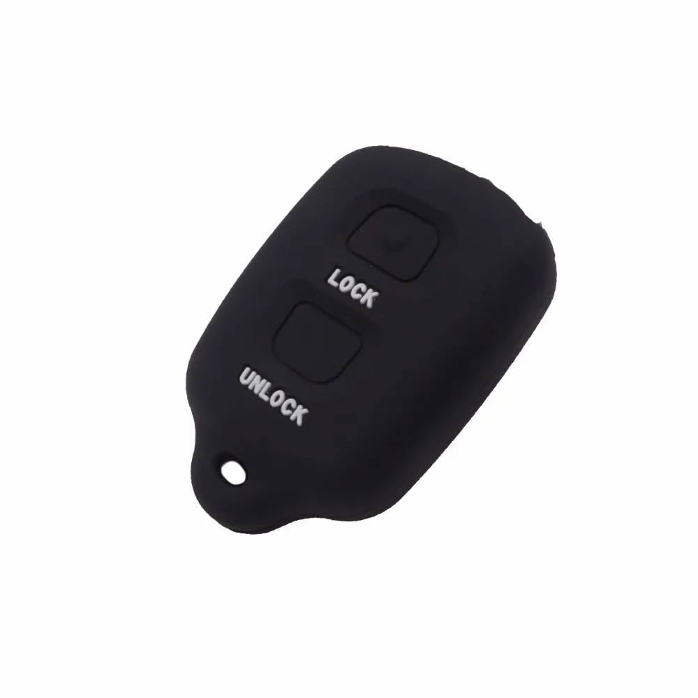 Silicone Sleutelhoesje Voor Toyota RAV4, Corolla G6, Daihatsu Sirion 2 - 2 Knoppen, Zwart